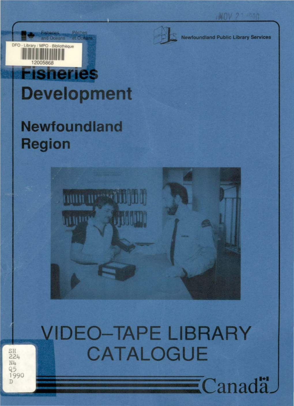 Fisheries Development Division Video Tape Library Catalogue