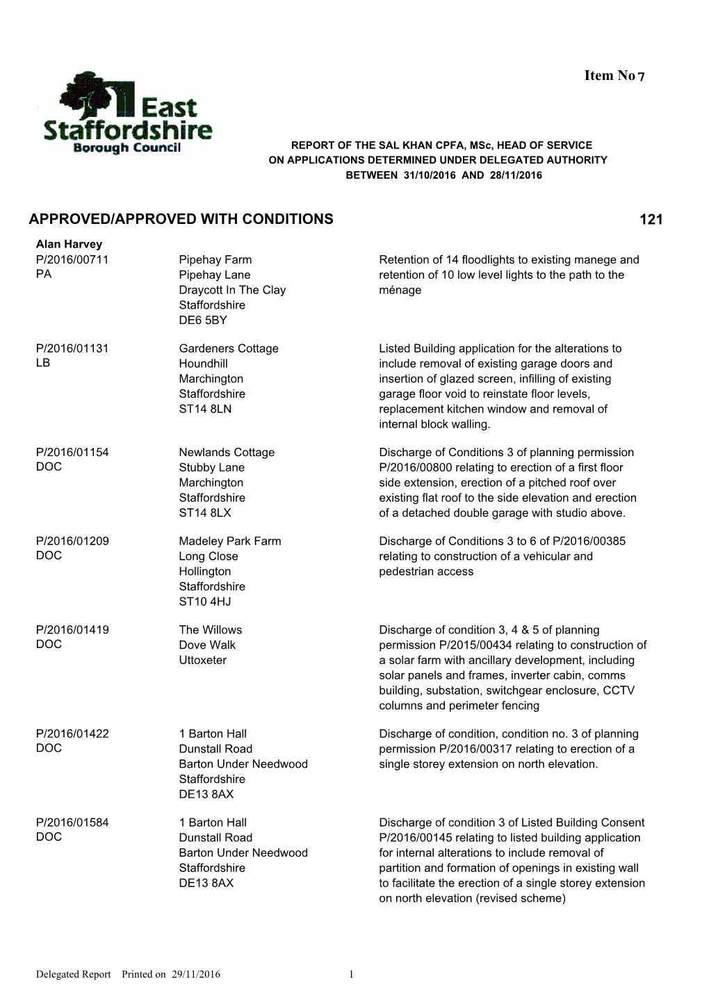 PC 161213 07 Delegated Report 13 12 16.Pdf