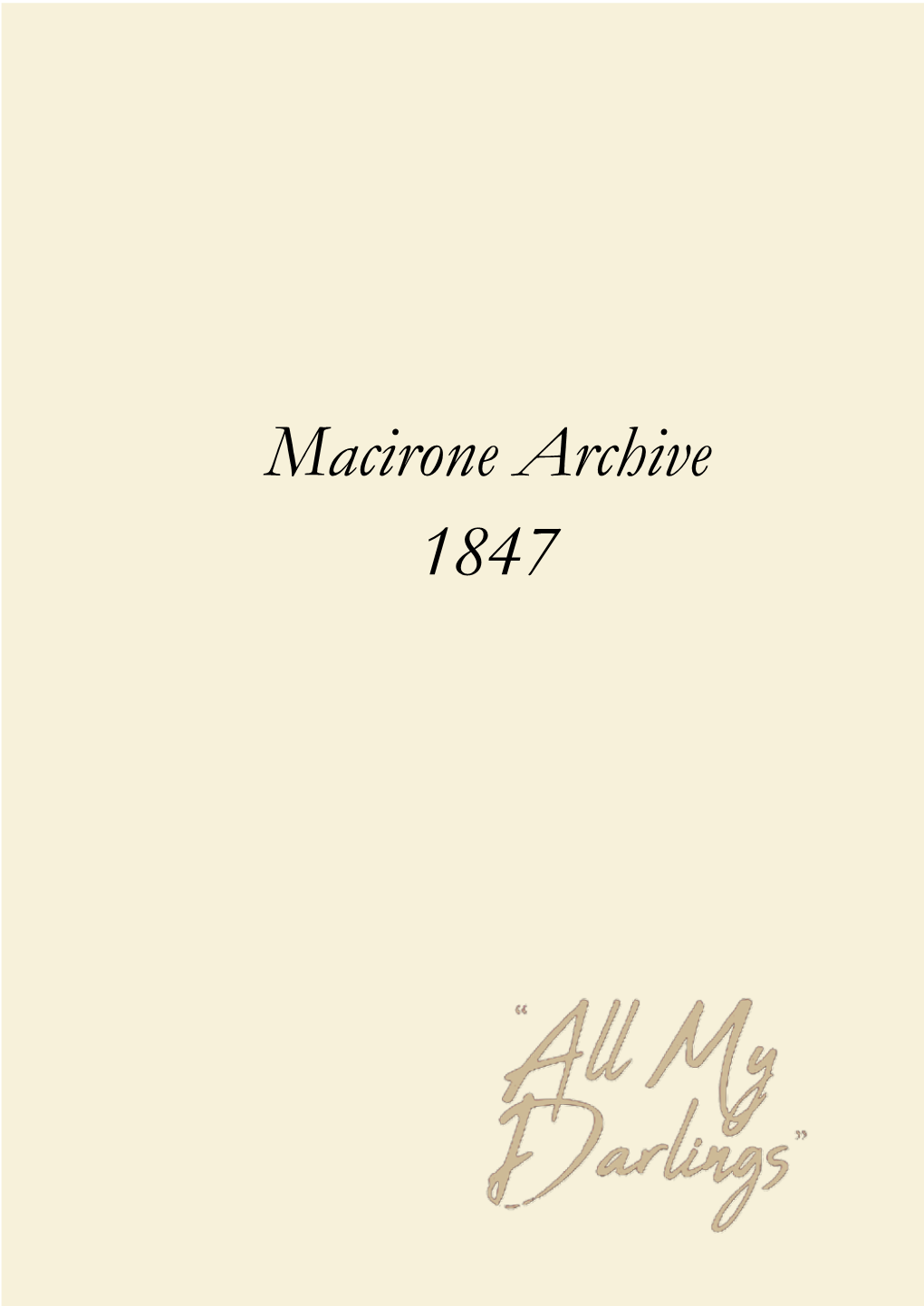 Macirone Archive 1847