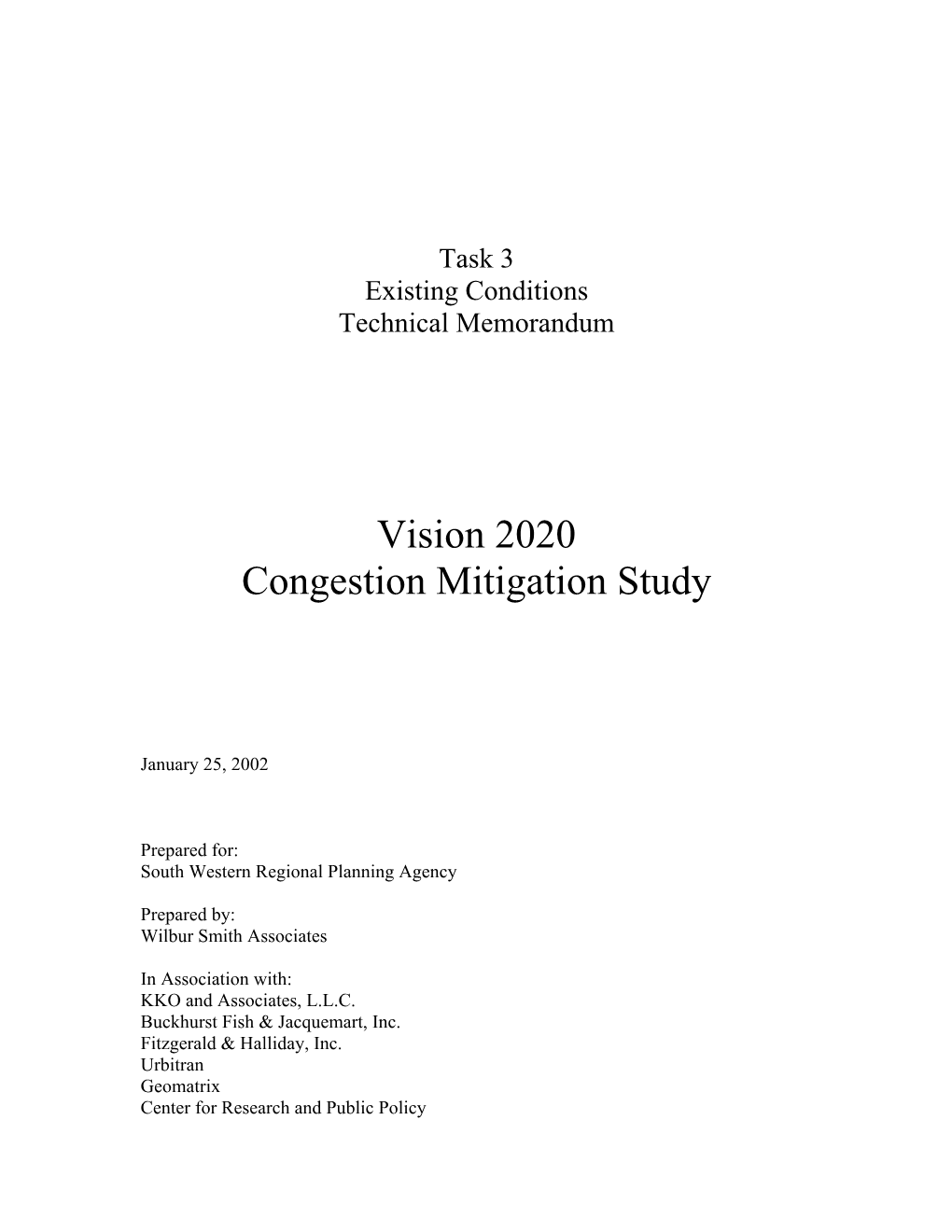 Vision 2020 Congestion Mitigation Study