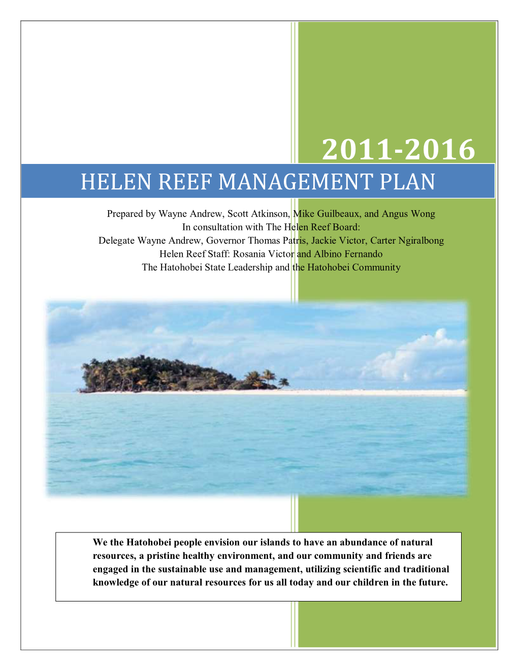 Helen Reef Management Plan