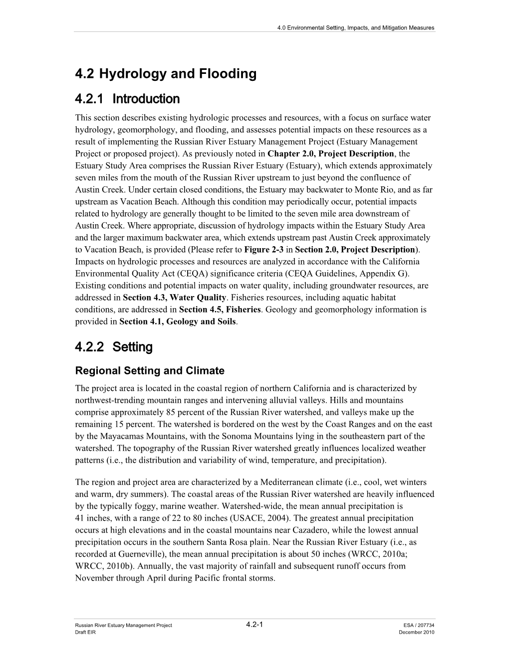 4.2 Hydrology and Flooding