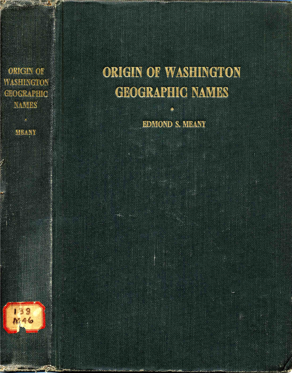 Origin of Washington Geographic Names