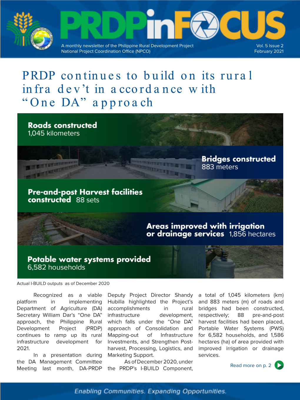 PRDP Continues to Build on Its Rural Infra Dev't in Accordance With