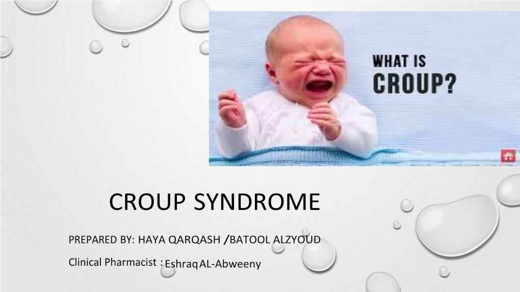Croup Syndrome Treatment Guidelines