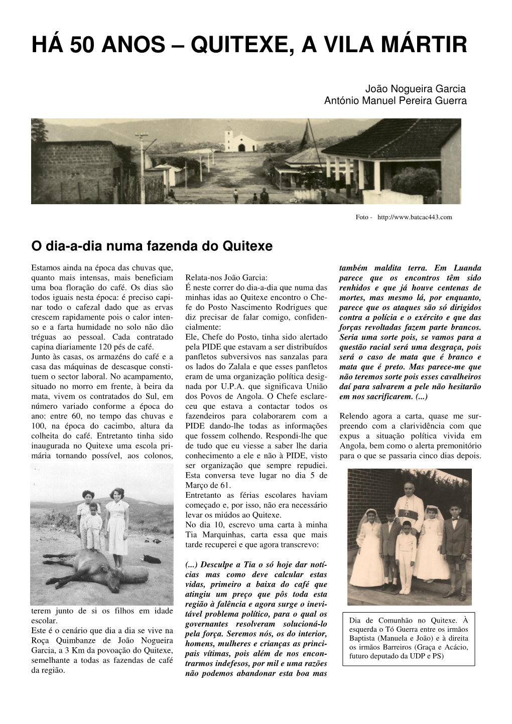 Há 50 Anos – Quitexe, a Vila Mártir