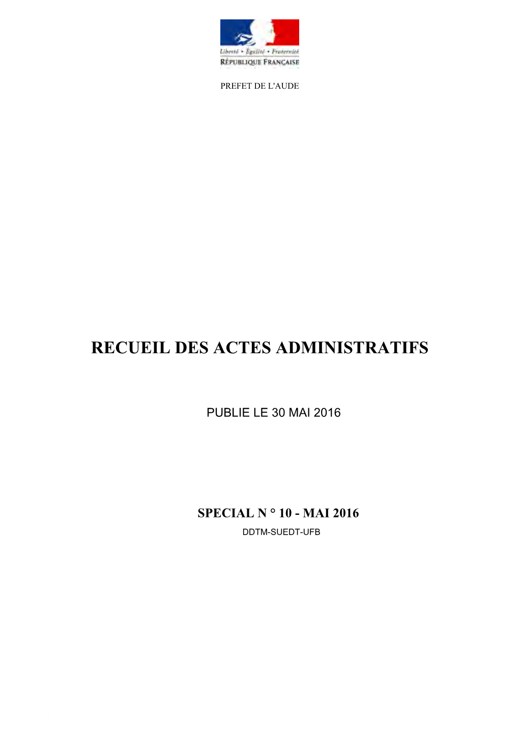 Recueil Des Actes Administratifs