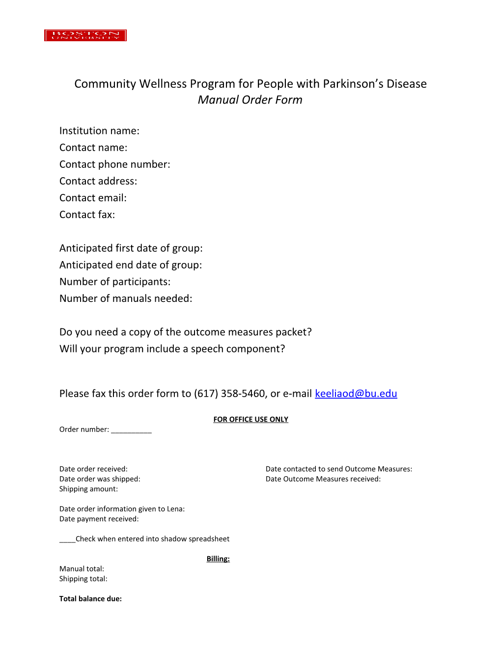 Community Wellness Program for People with Parkinson S Disease