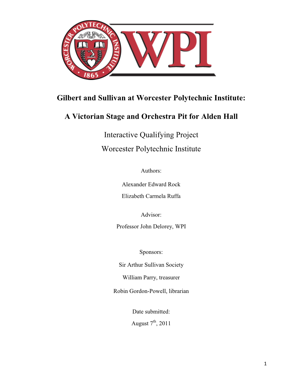 Gilbert and Sullivan at Worcester Polytechnic Institute