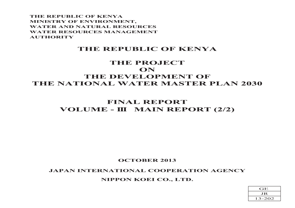 The Republic of Kenya the Project on The