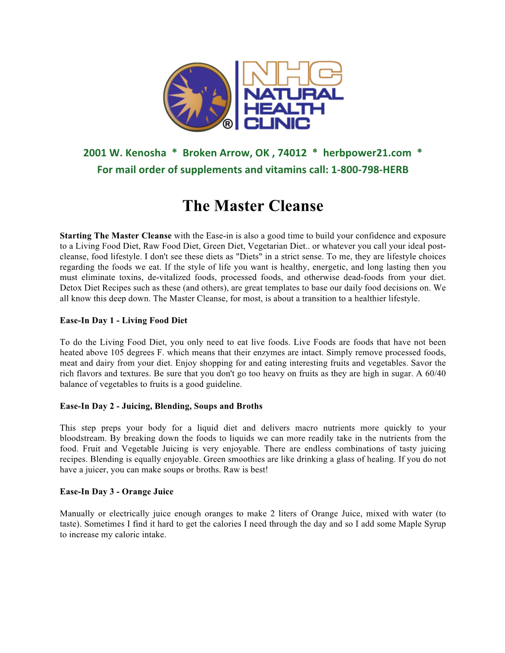 The Master Cleanse