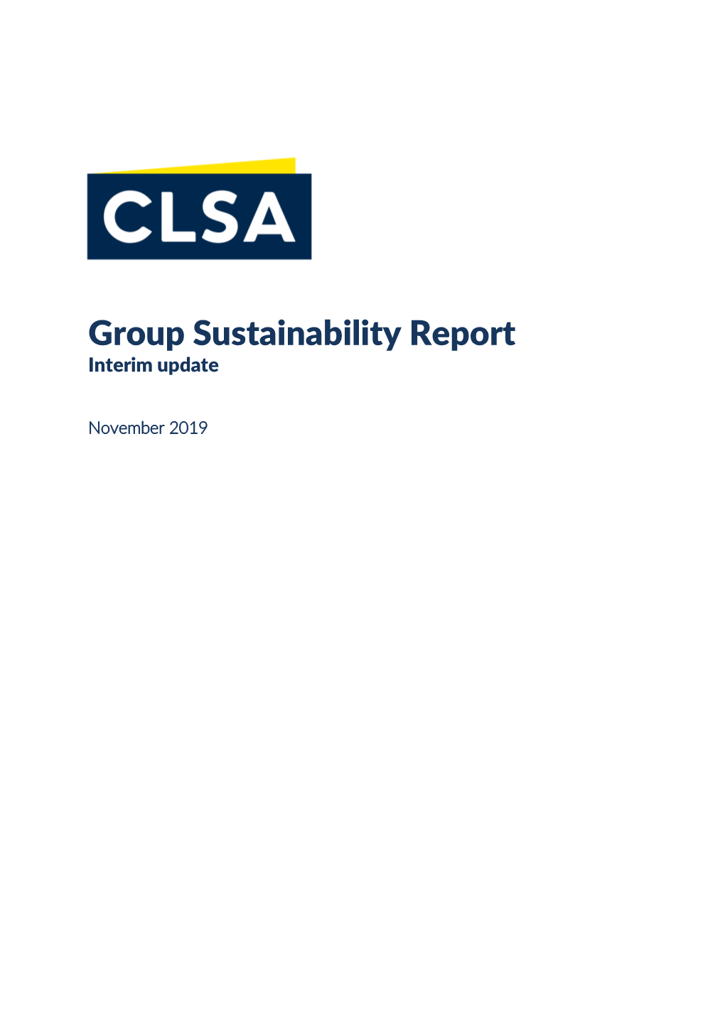 Group Sustainability Report Interim Update
