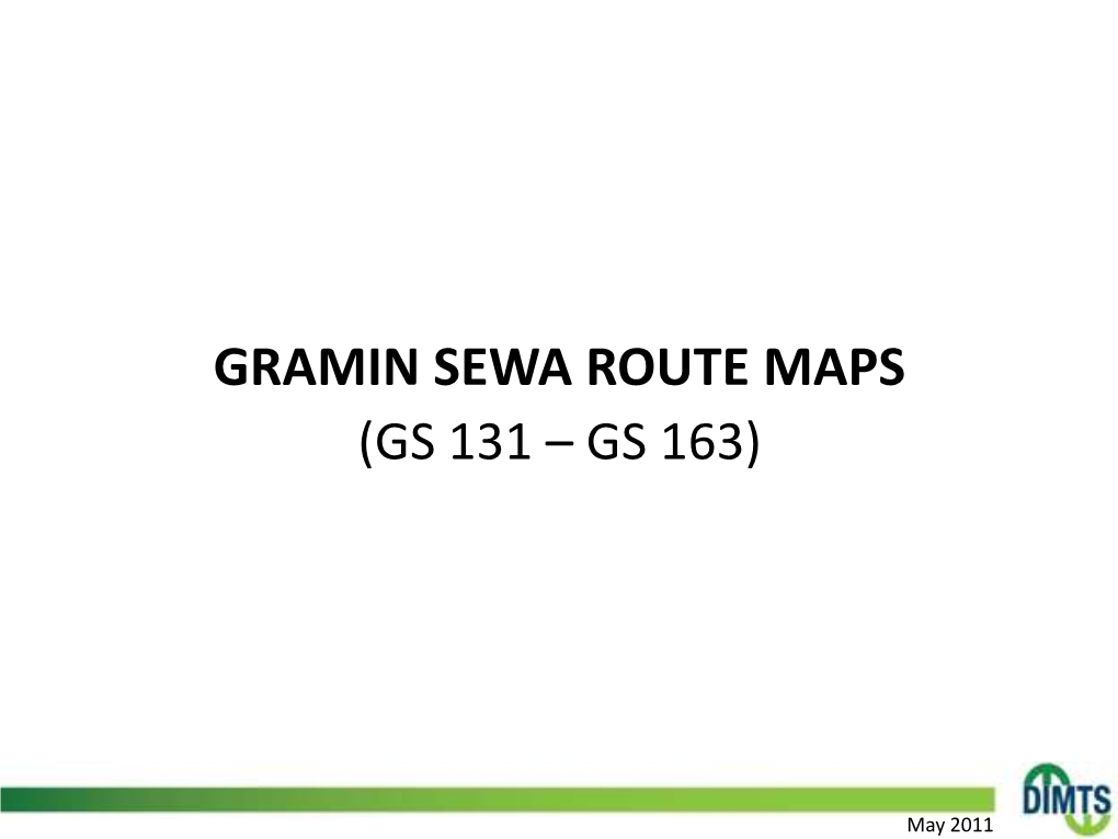 Gramin Sewa Route Maps (Gs 131 – Gs 163)