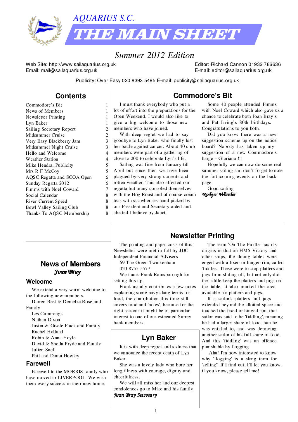 The Main Sheet