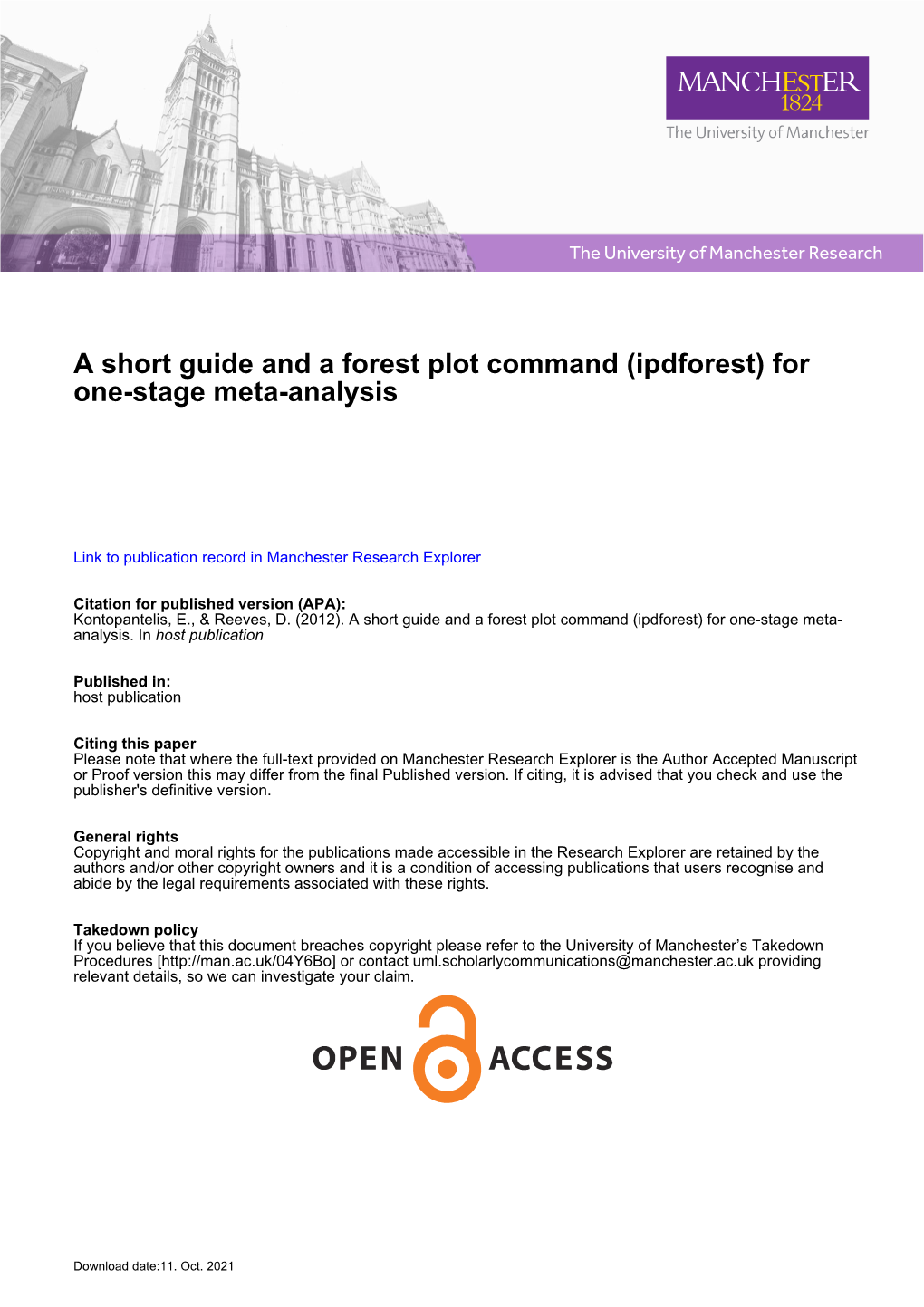 A Short Guide and a Forest Plot Command For