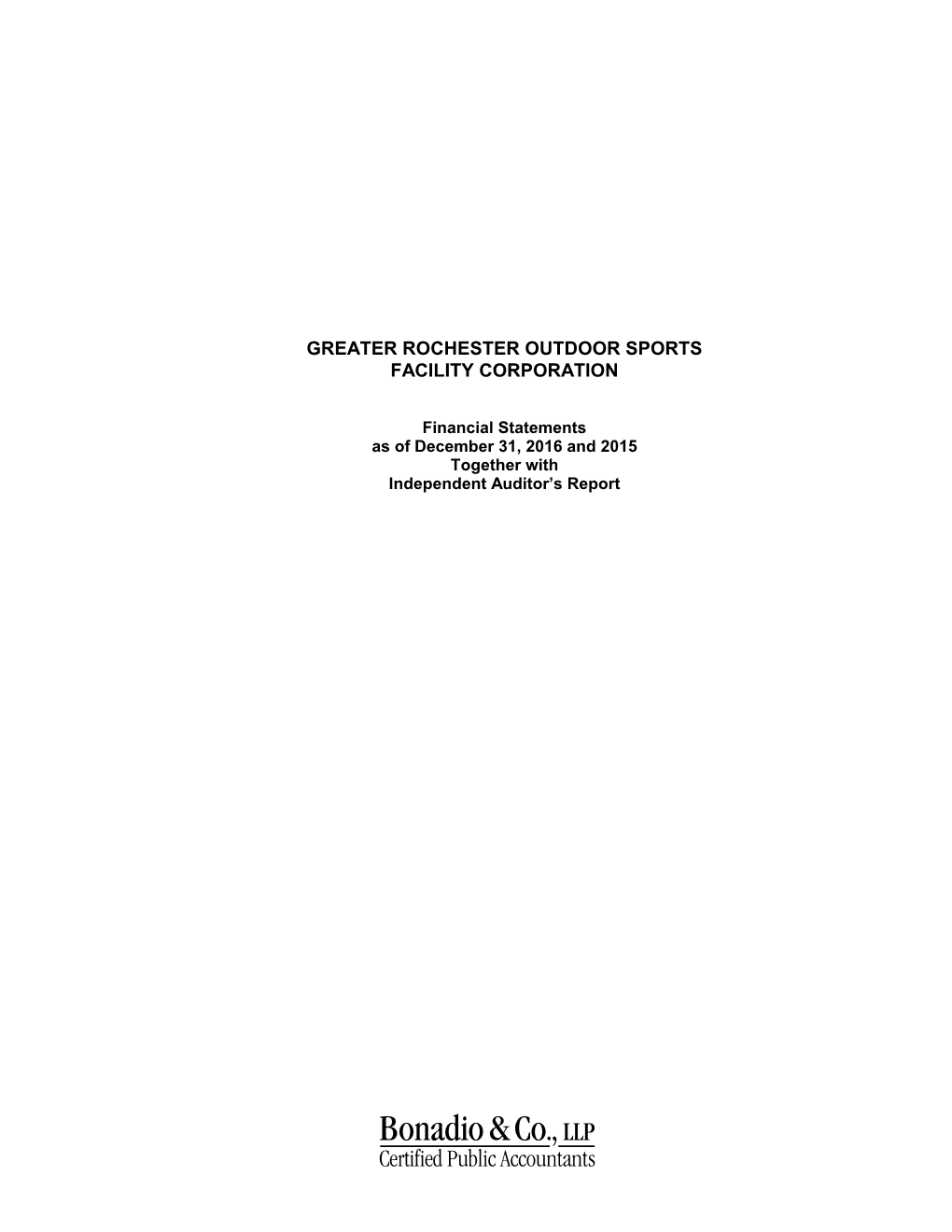 Greater Rochester Outdoor Sports Facility Corporation