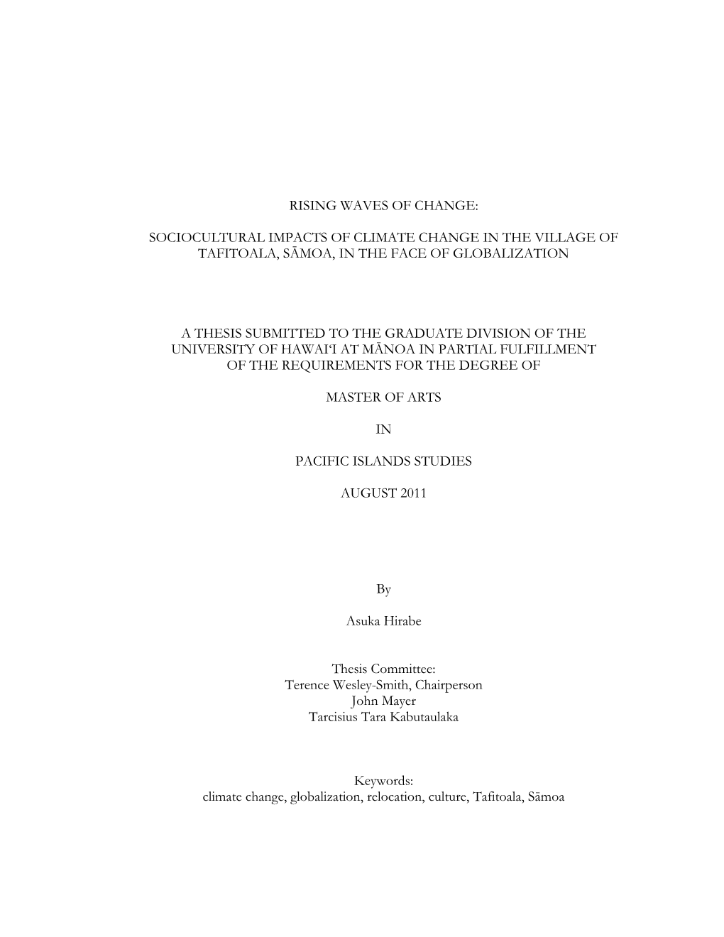 Master's Thesis