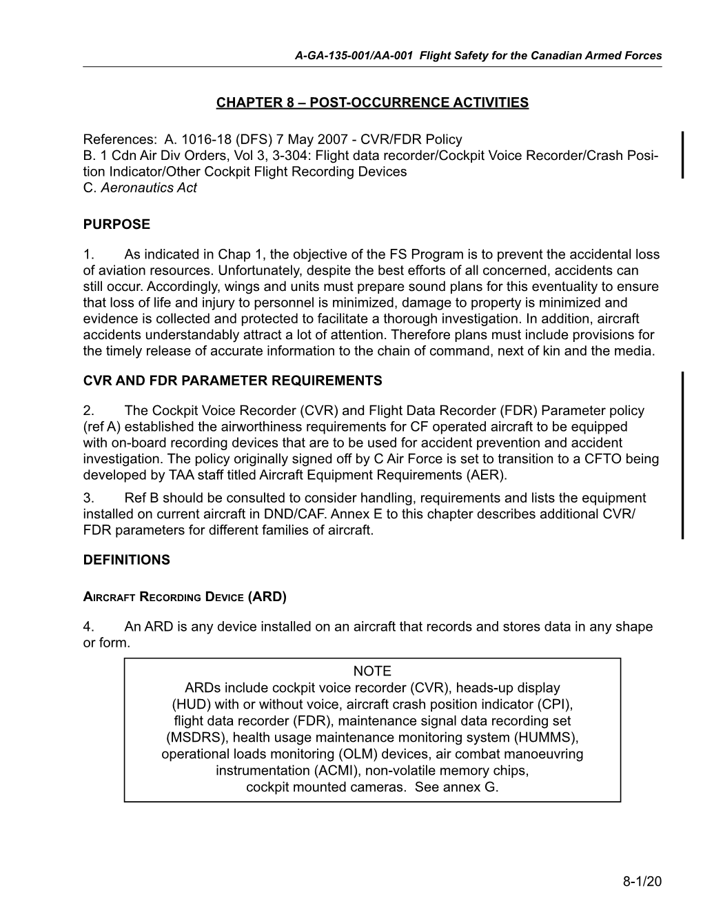 A-GA-135-001/AA-001 Flight Safety for the Canadian Armed Forces