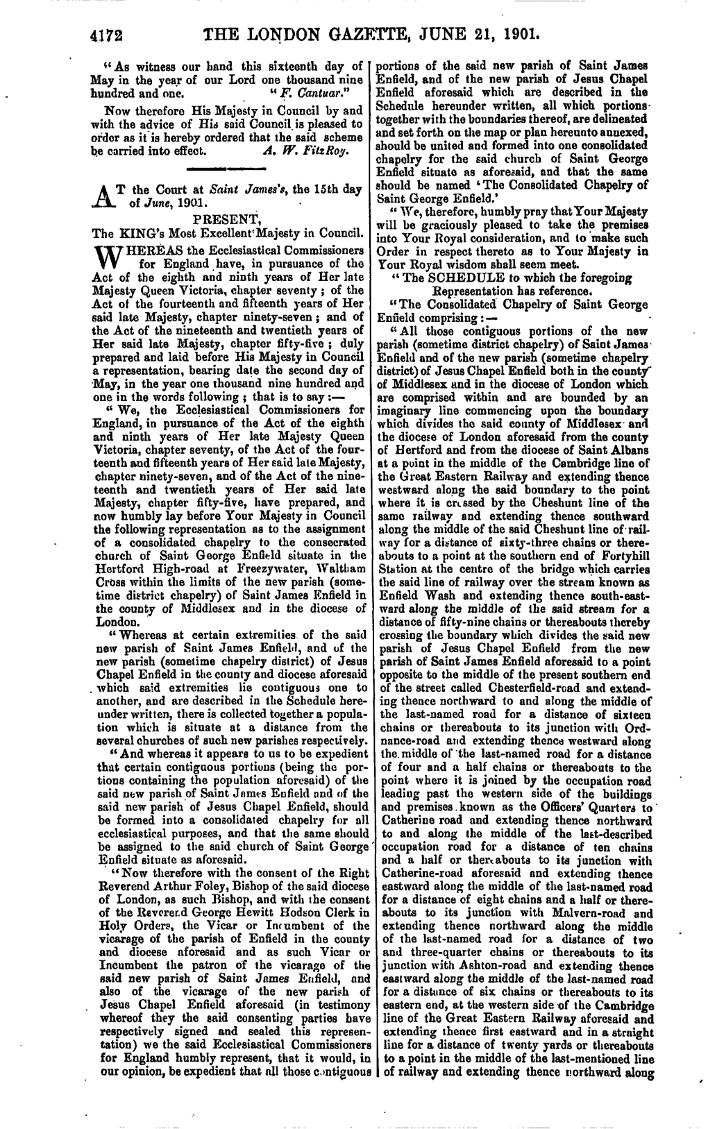 The London Gazette, Issue 27325, Page 4172