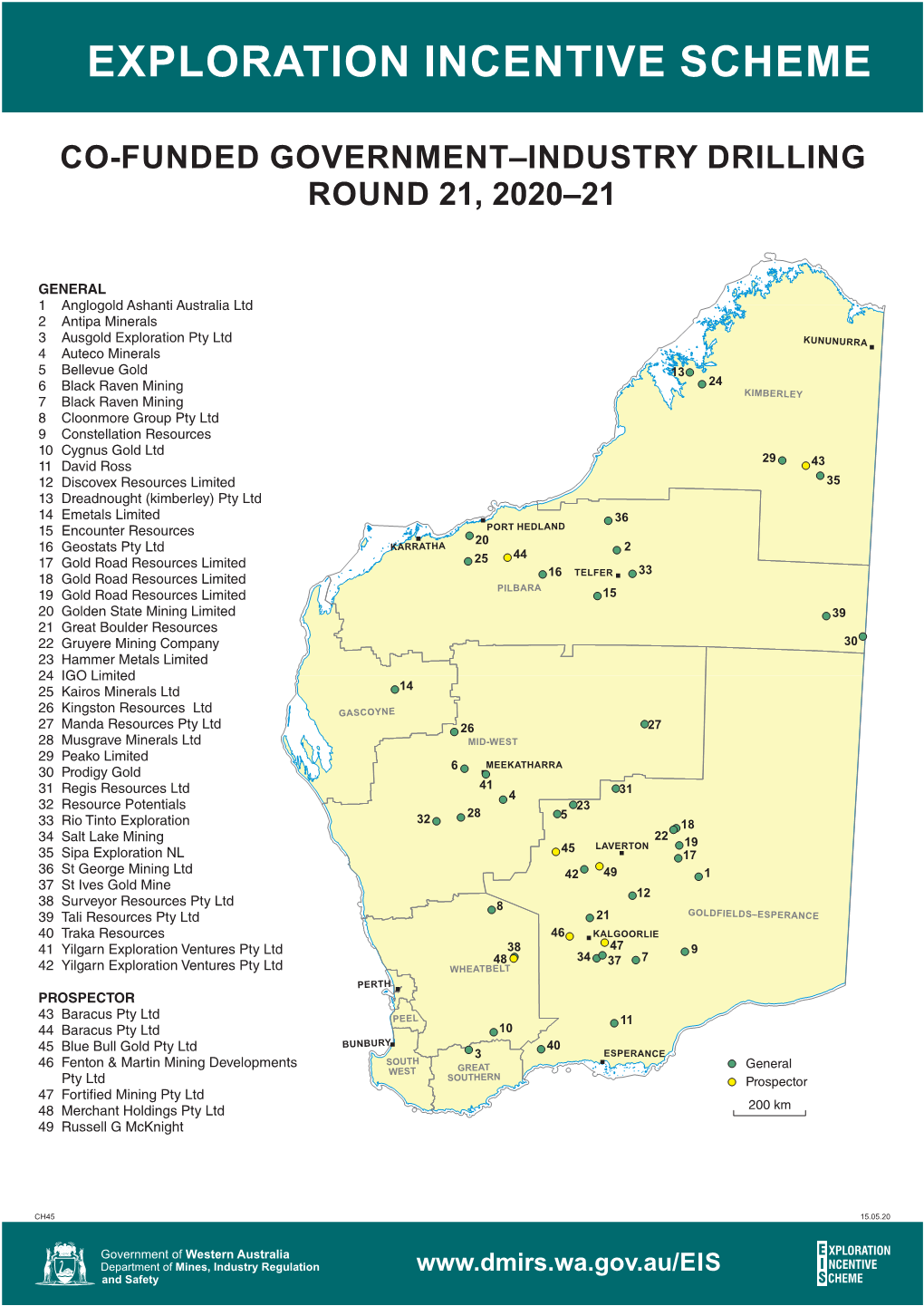 Co-Funded Exploration Drilling R21, 2020 Locations