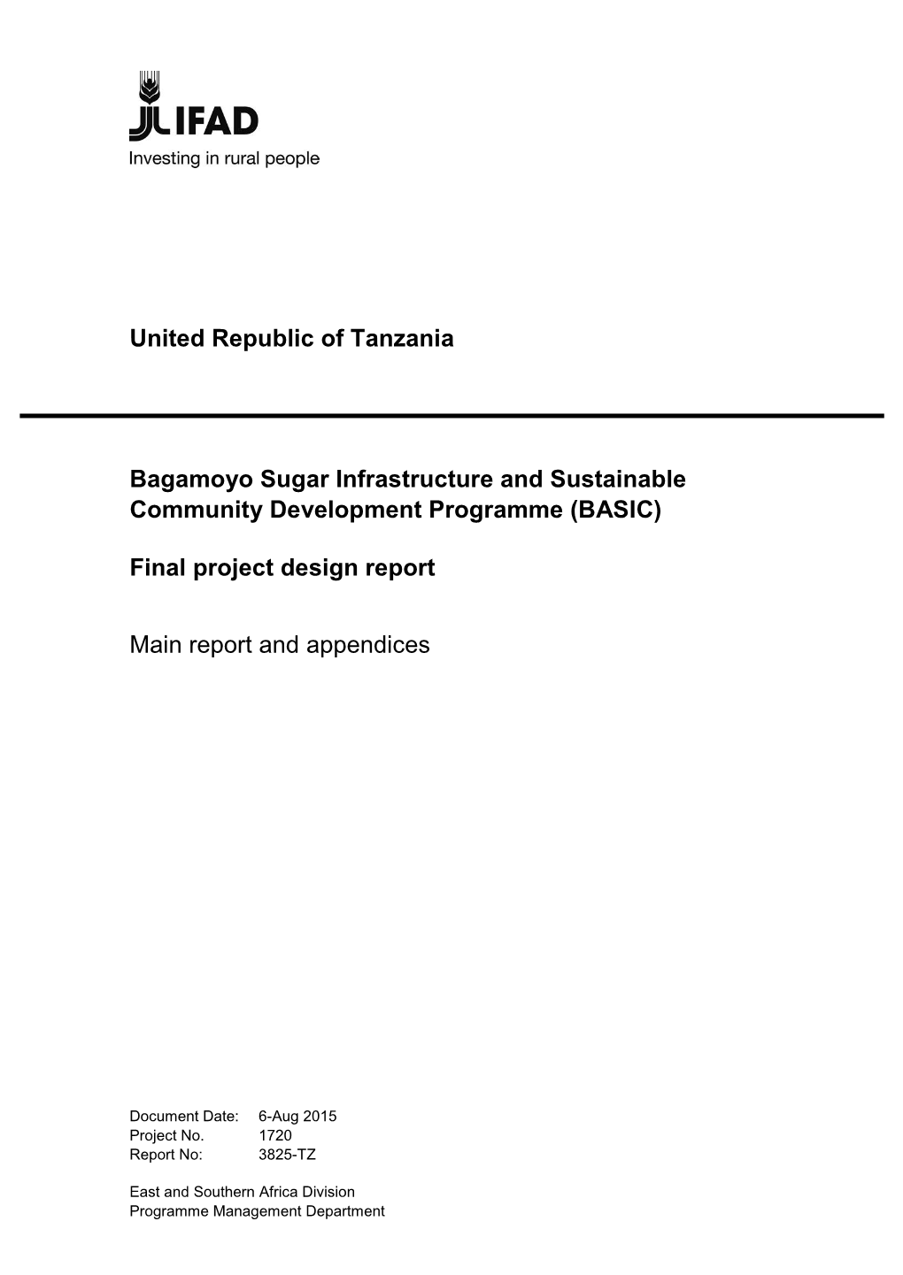 Bagamoyo Sugar Infrastructure and Sustainable Community Development Programme (BASIC)