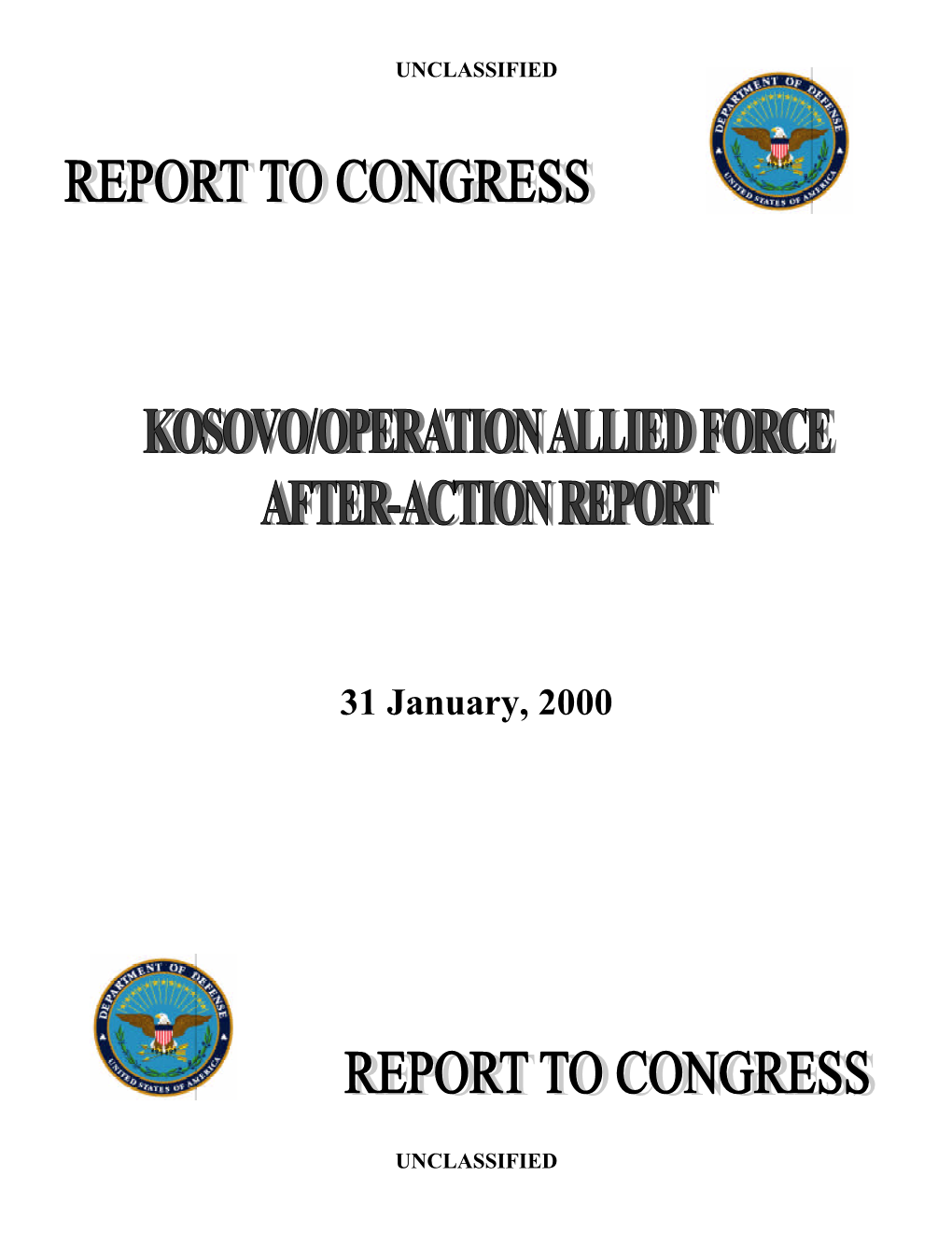 Kosovo/Operation Allied Force After-Action Report