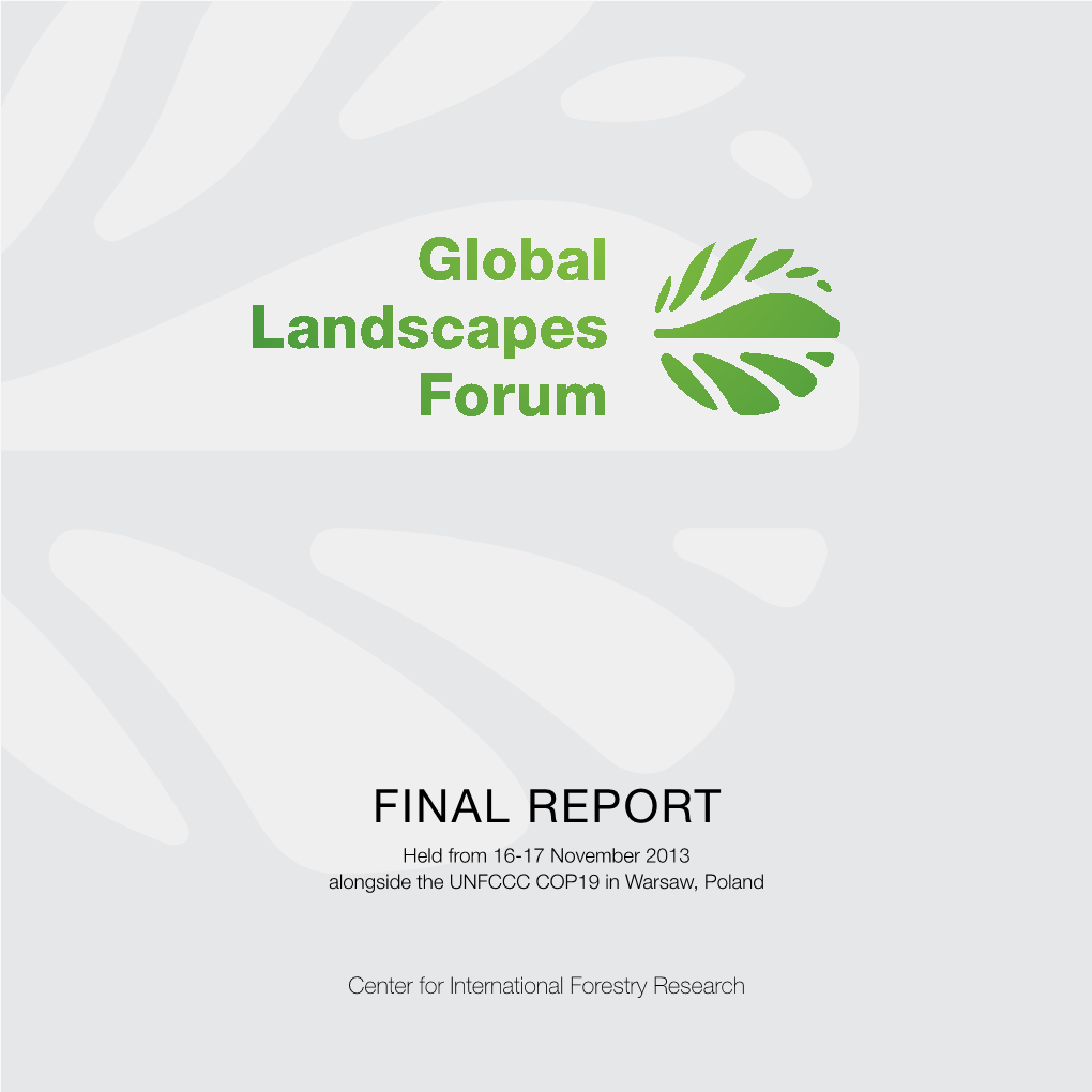 Global Landscapes Forum – Final Report