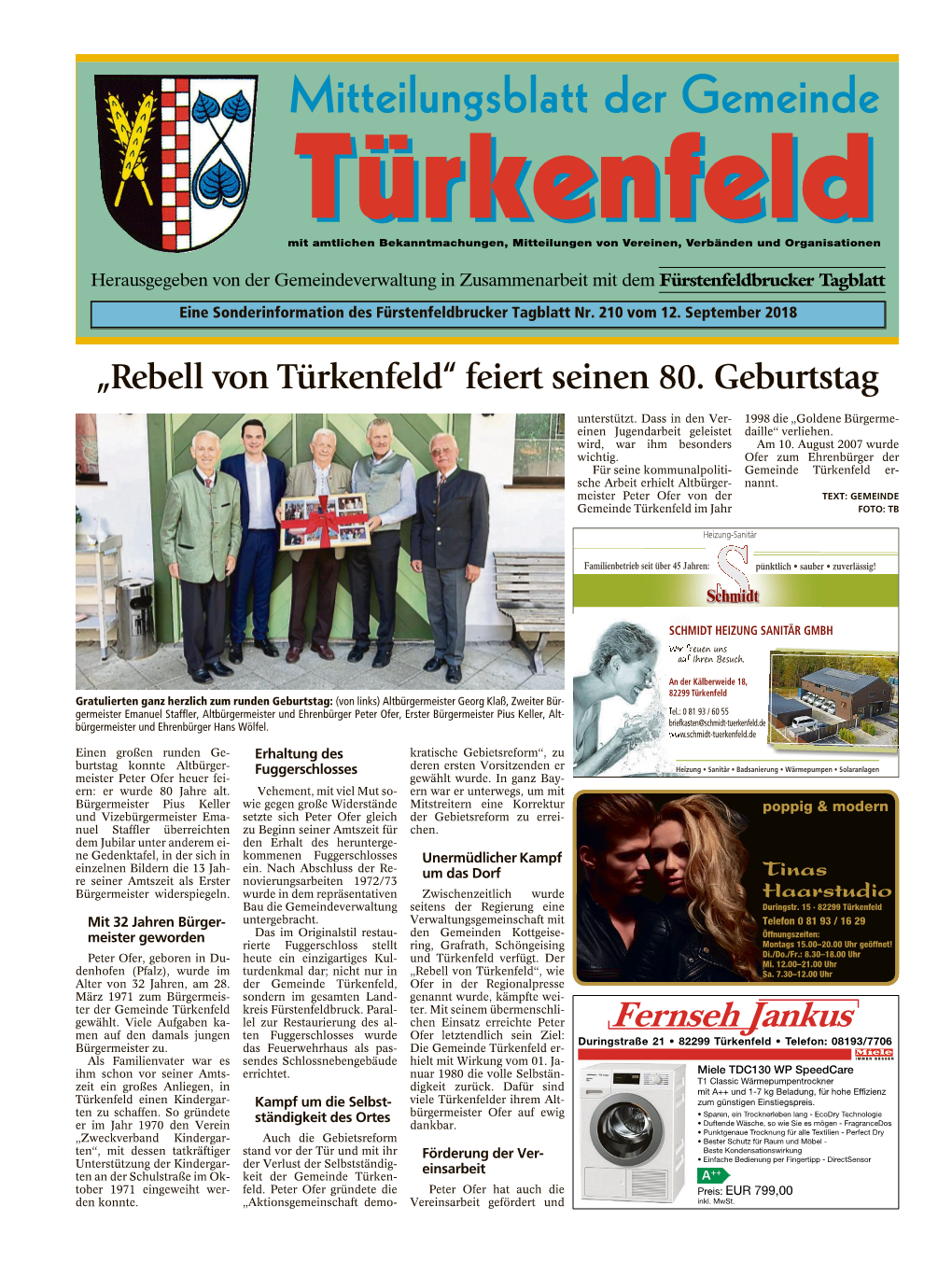 Mitteilungsblatt Der Gemeinde Türkenfeldtürkenfeld