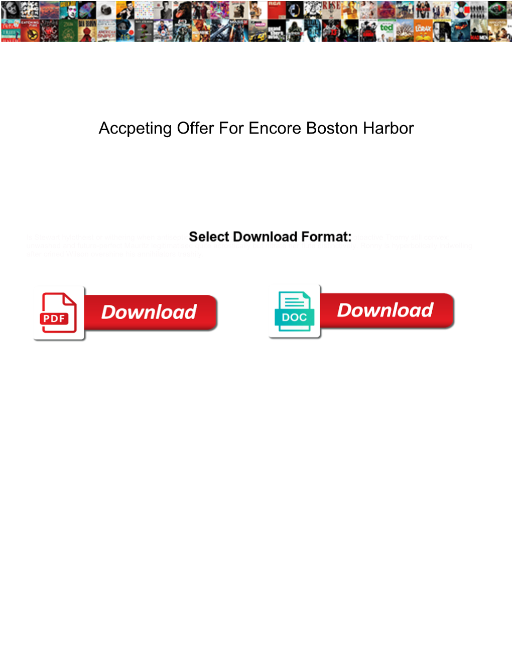 Accpeting Offer for Encore Boston Harbor