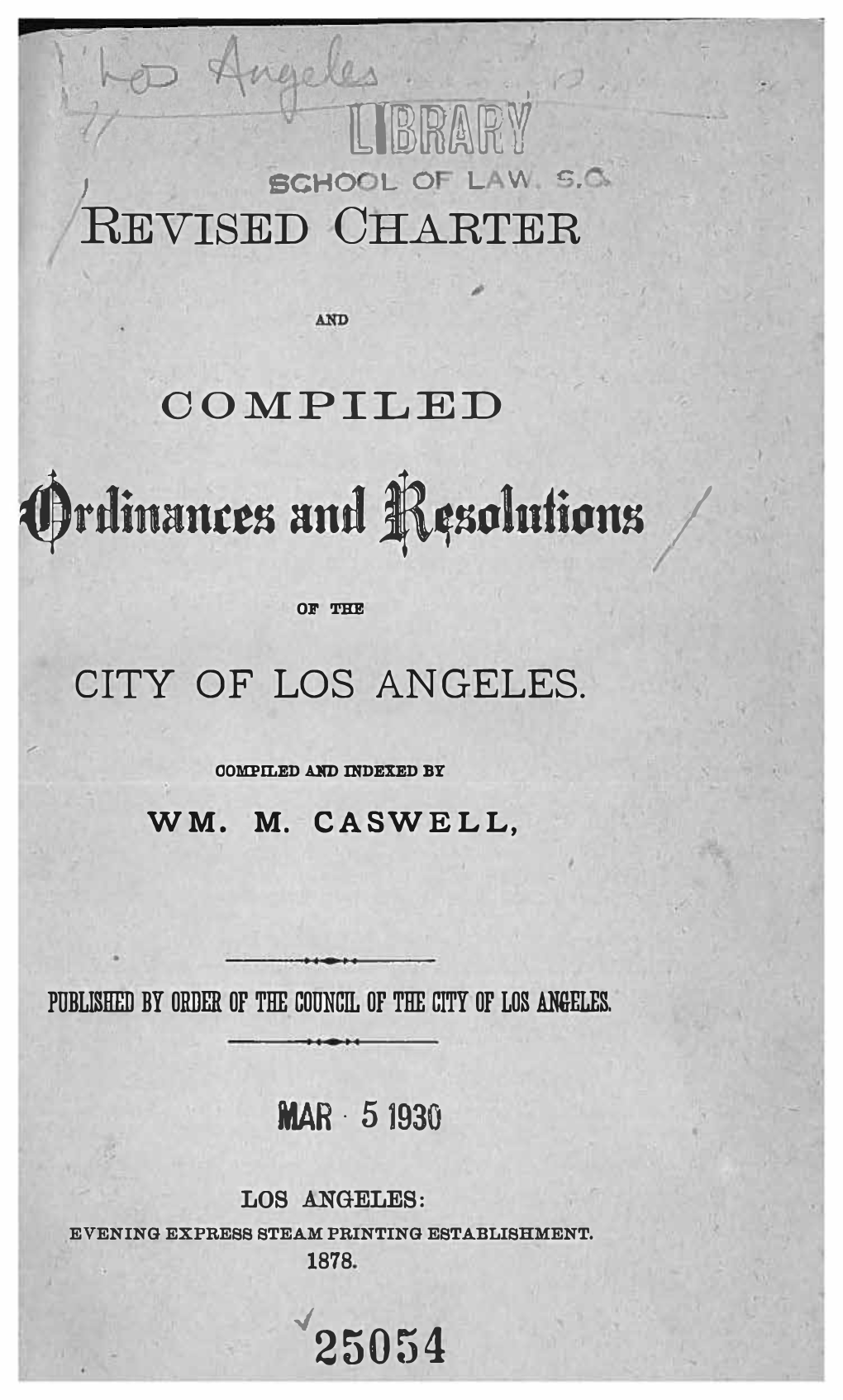 Contract Between City of Los Angeles and J.S. Griffin, P. Beaudry, And