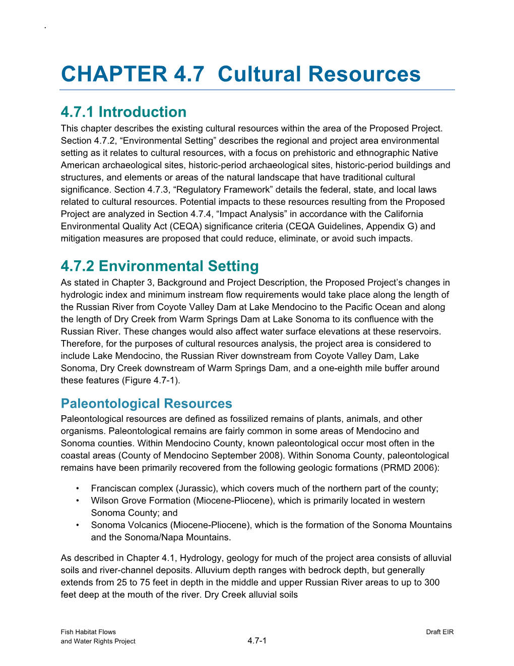 CHAPTER 4.7 Cultural Resources