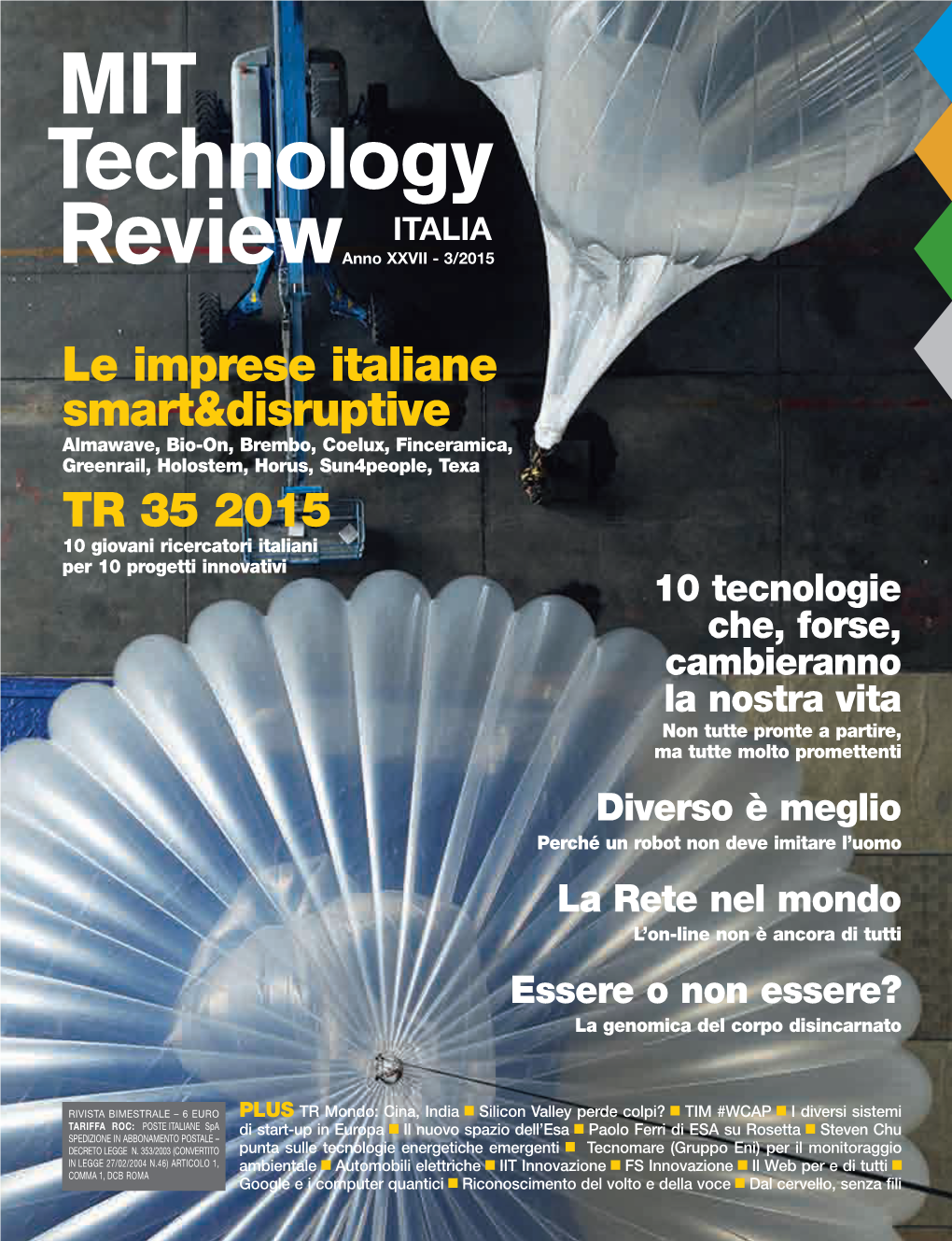 Le Imprese Italiane Smart&Disruptive TR 35 2015