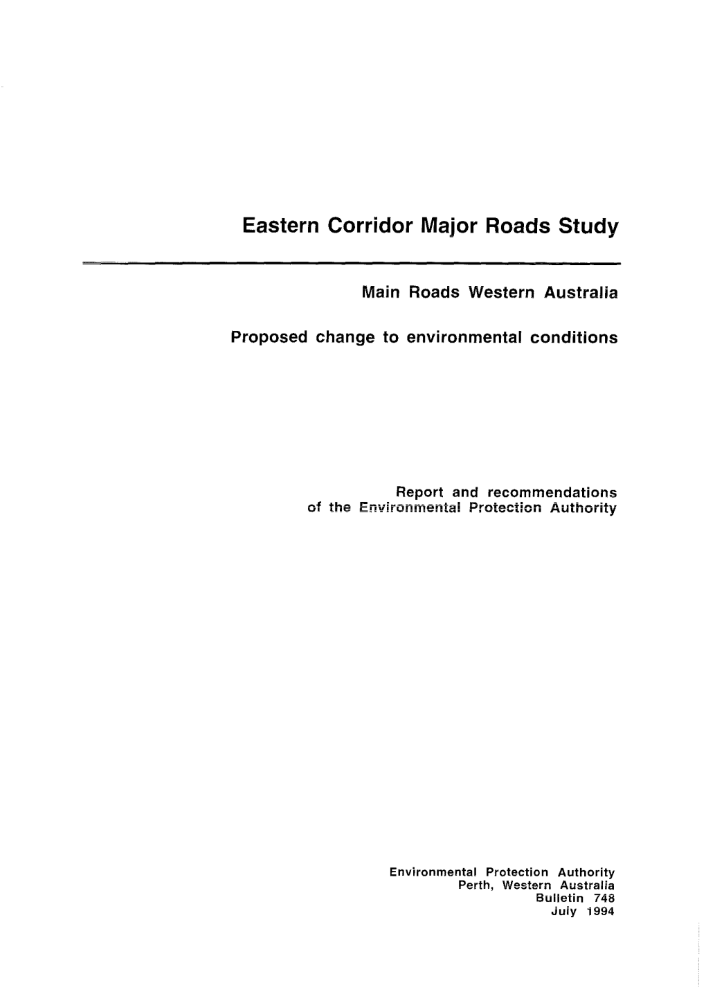 Eastern Corridor Major Roads Study