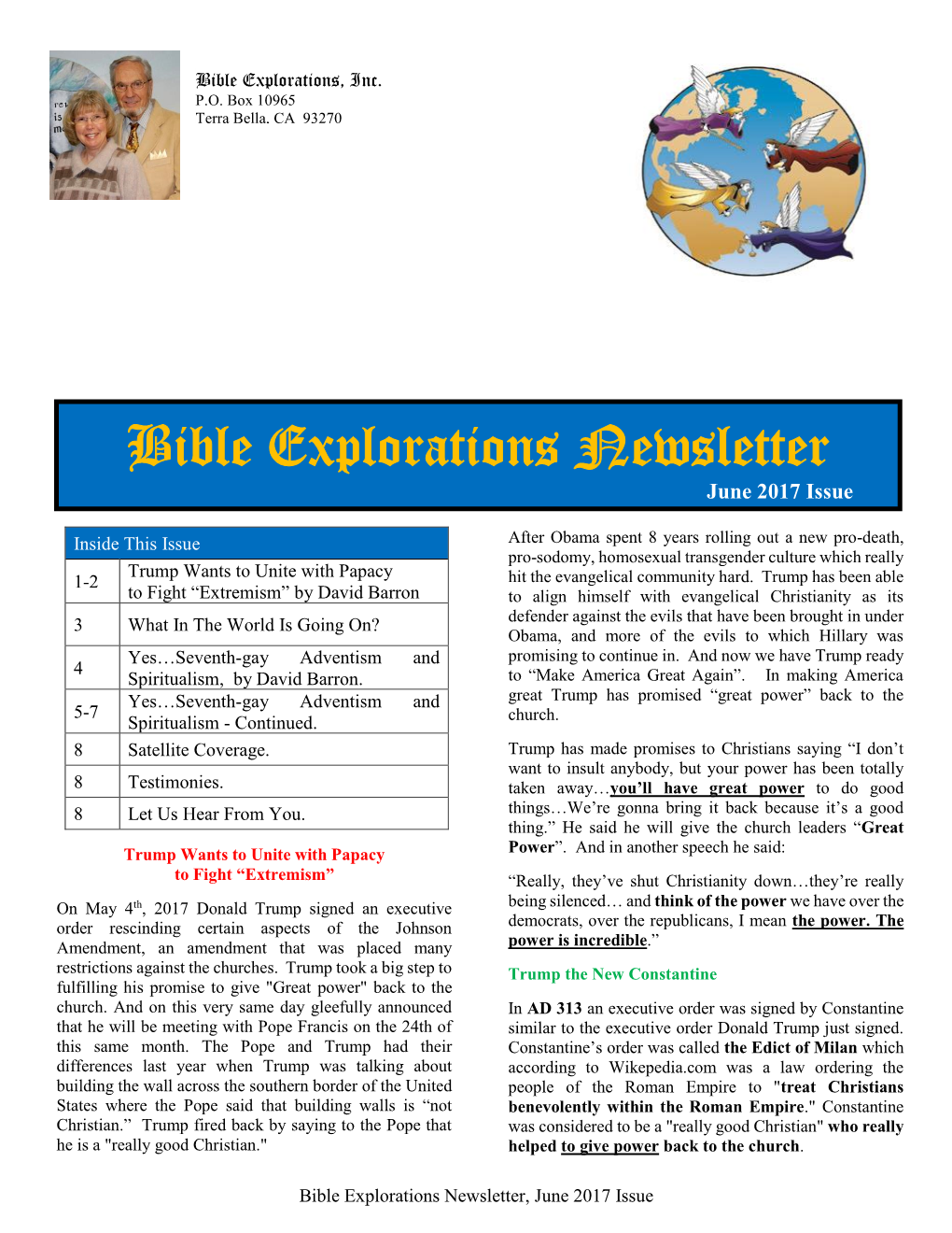 Bible Explorations Newsletter