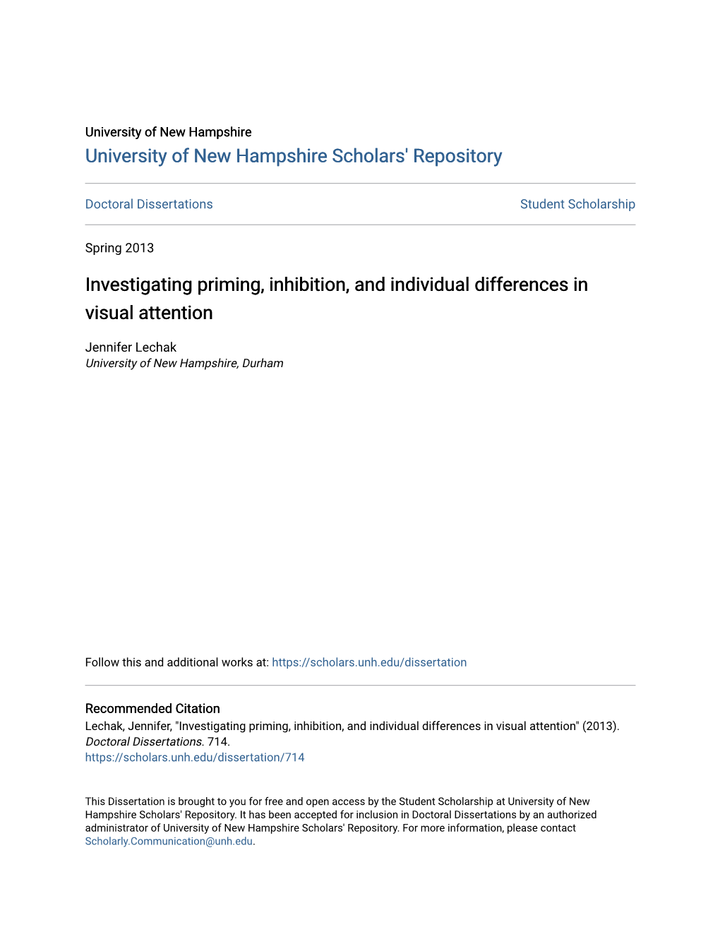 Investigating Priming, Inhibition, and Individual Differences in Visual Attention