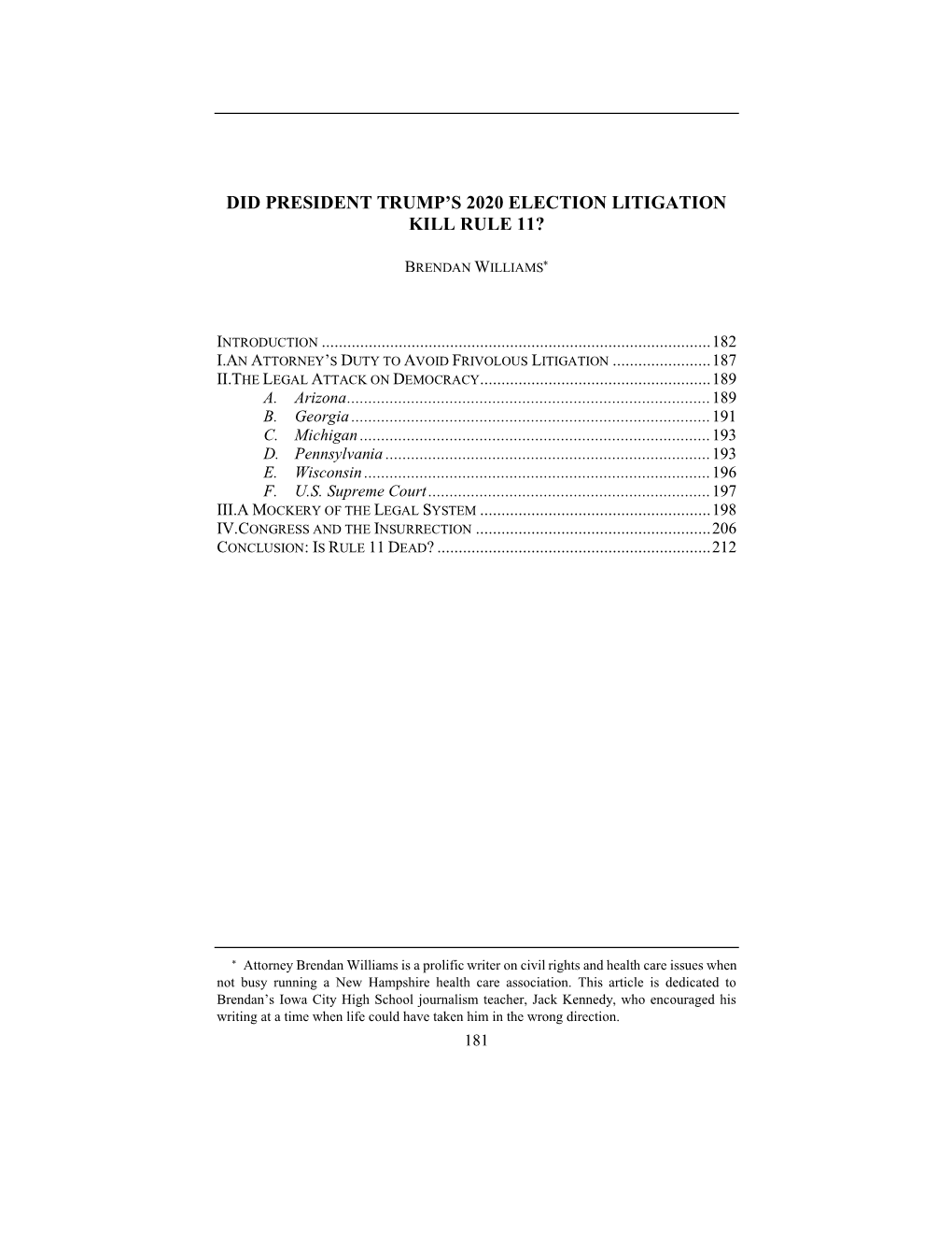 Did President Trump's 2020 Election Litigation Kill Rule