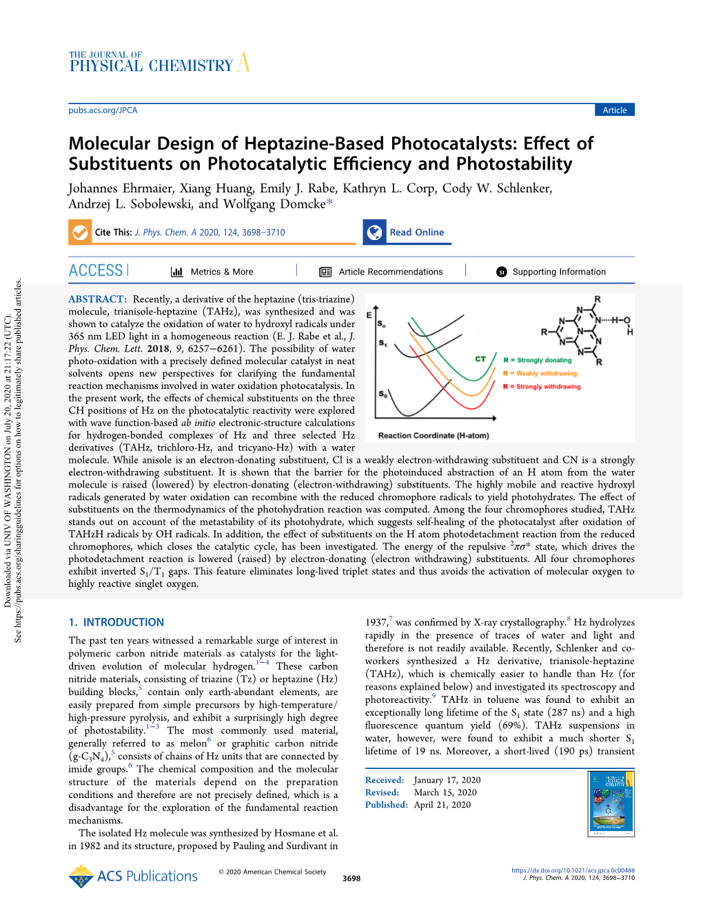 Effect of Substituents on Photocatalytic Efficiency and Photostability