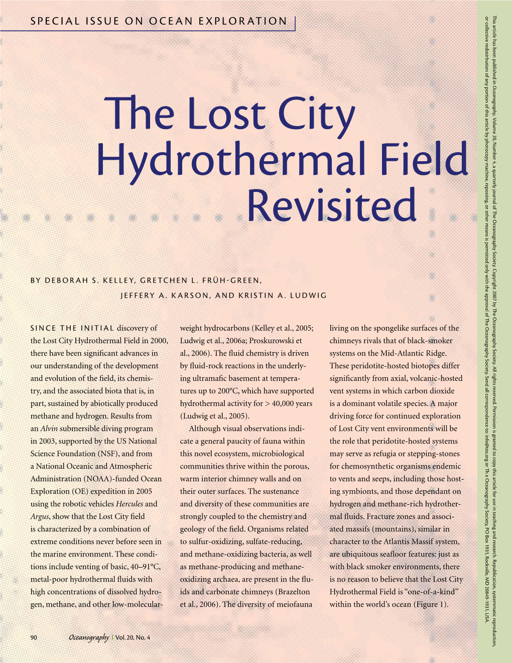 The Lost City Hydrothermal Field Revisited