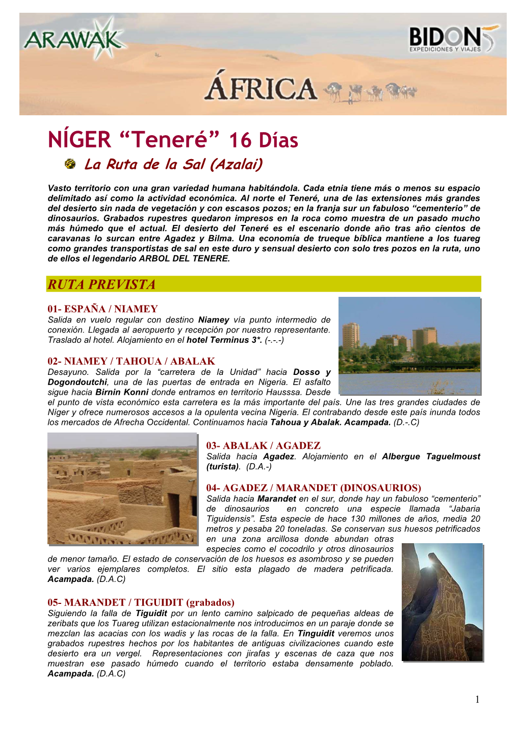 Niger. Ruta De La