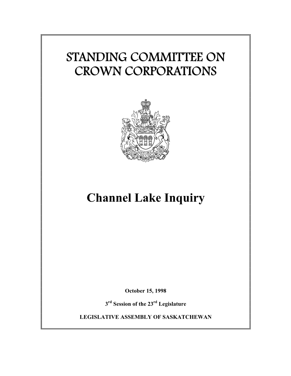 Report of the Committee of the 23Rd Legislature