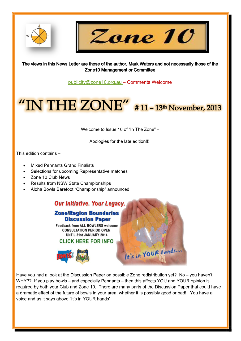 Publicity@Zone10.Org.Au – Comments Welcome