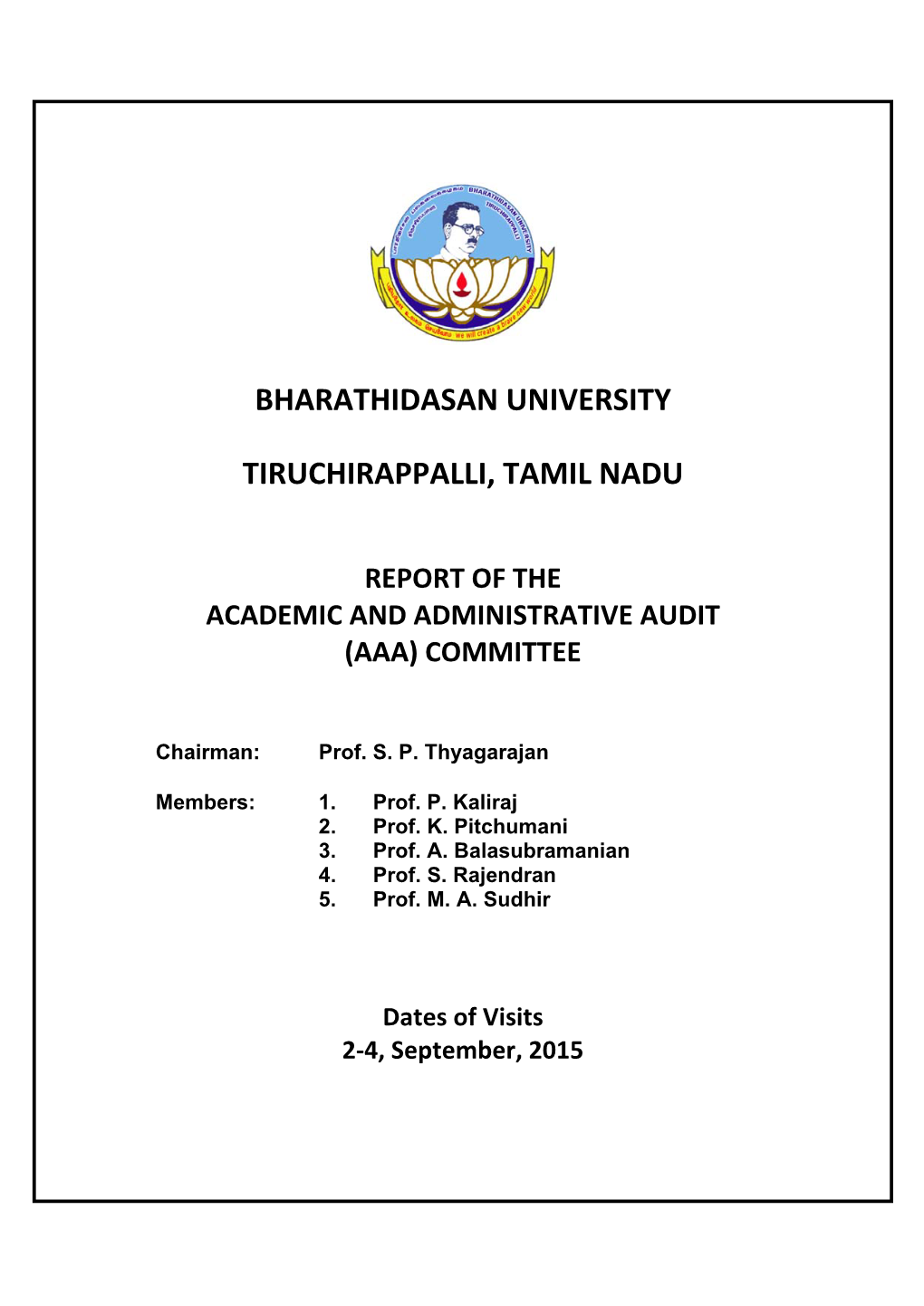 Bharathidasan University Tiruchirappalli, Tamil Nadu