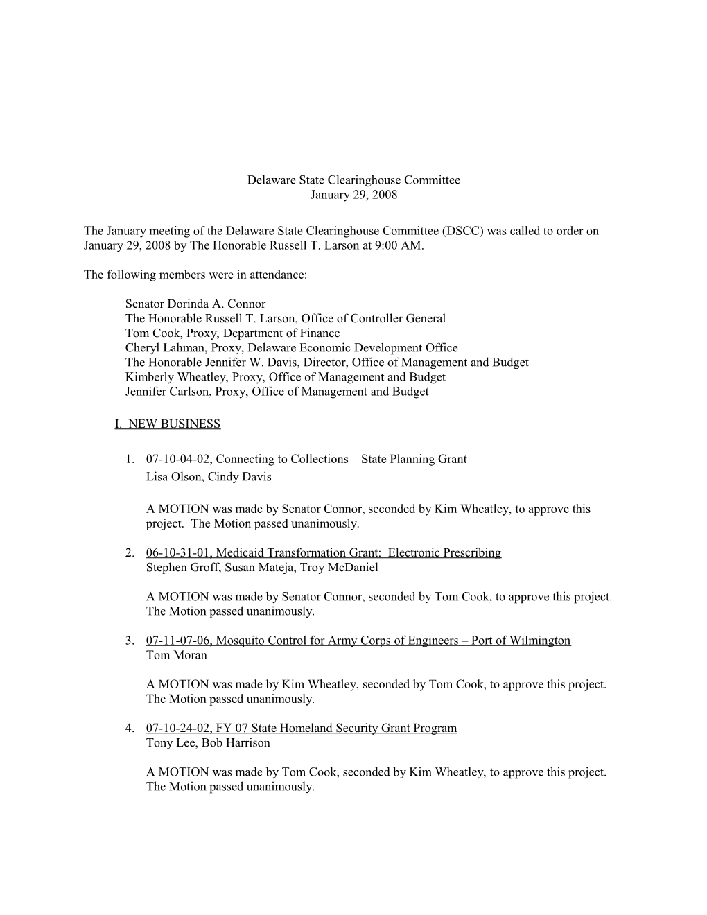 Delaware State Clearinghouse Committee s1