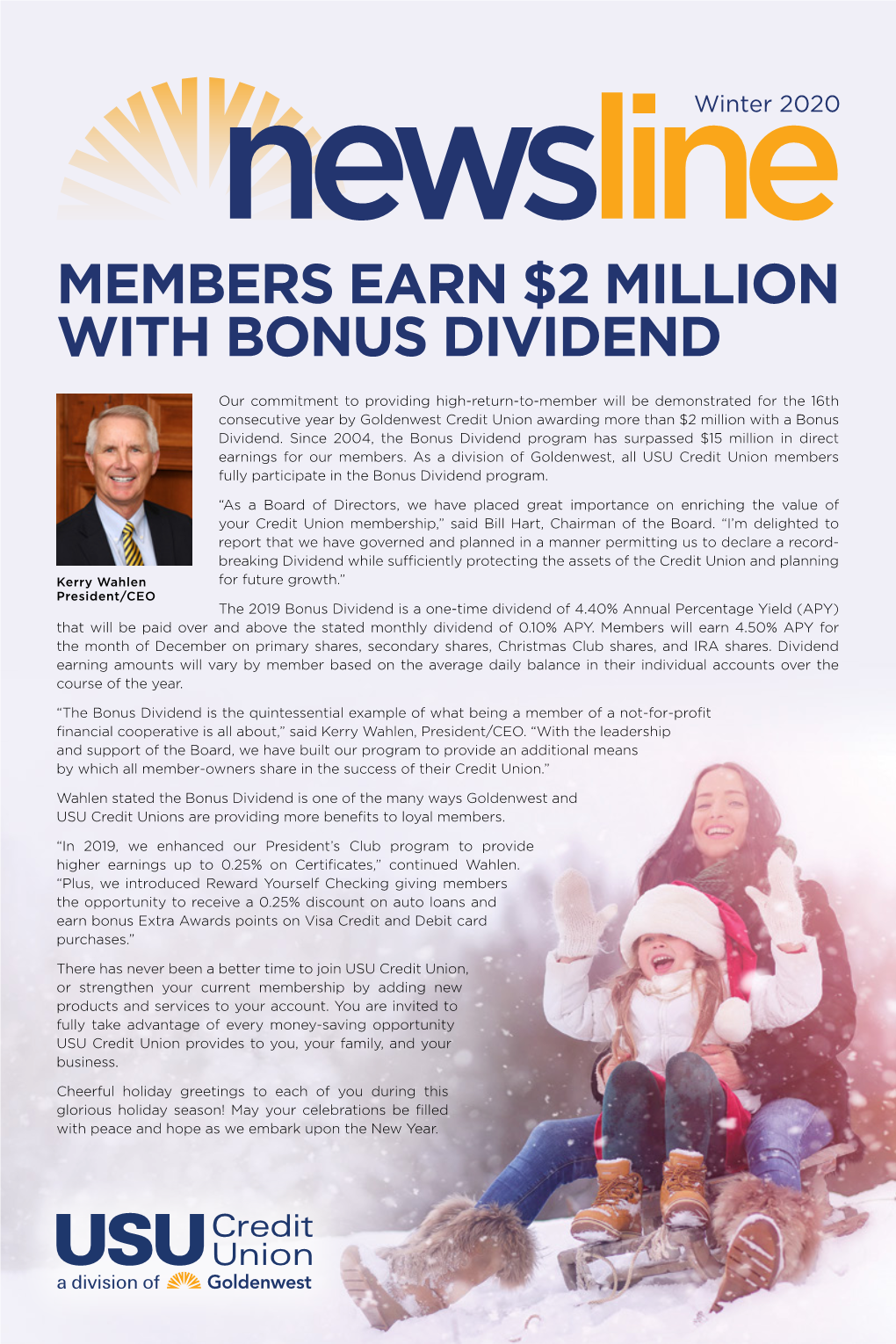 Members Earn $2 Million with Bonus Dividend