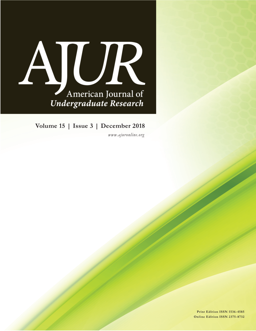 AJUR Volume 15 Issue 3 (December 2018)