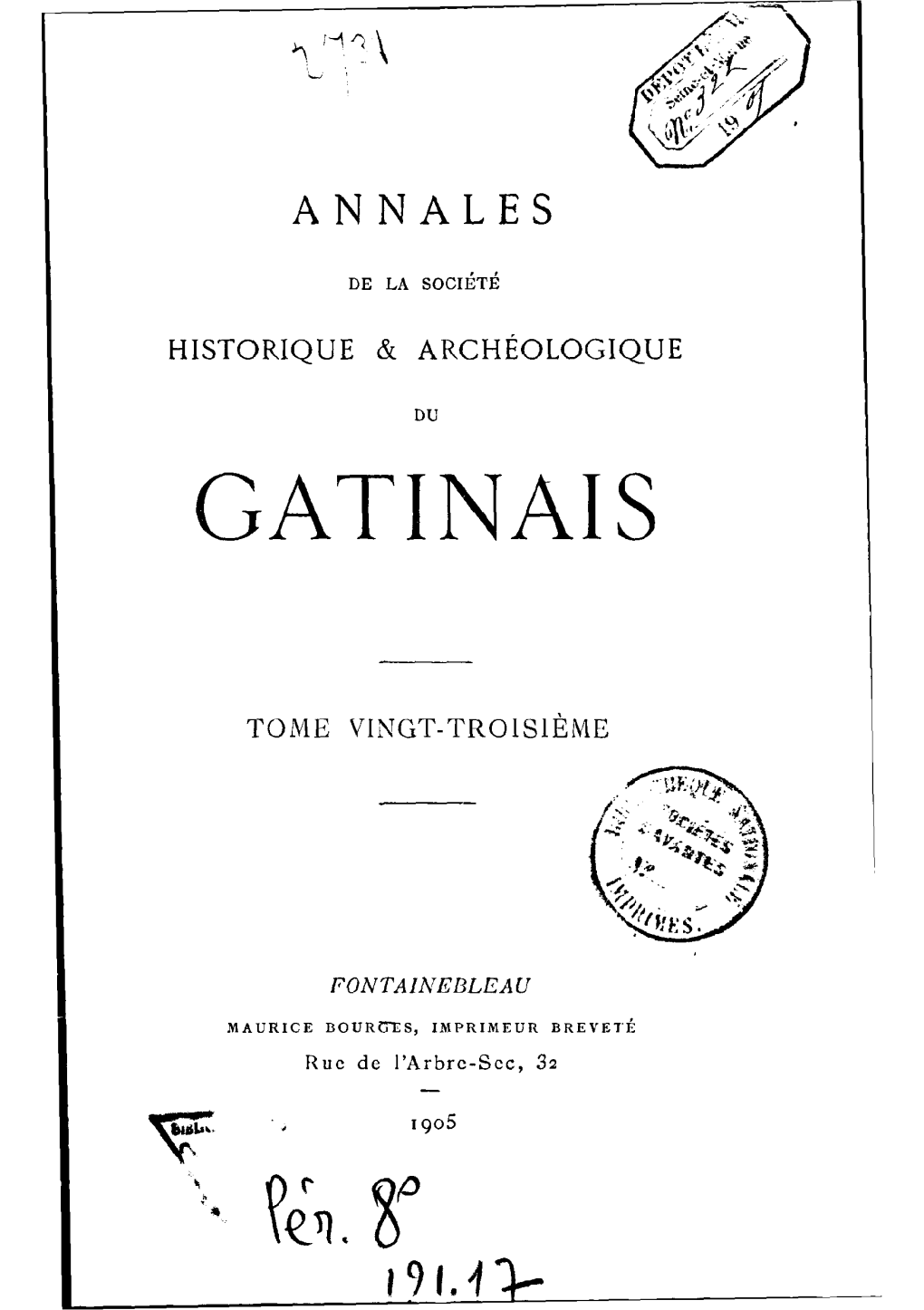 Annales Du Gâtinais, Volume 23