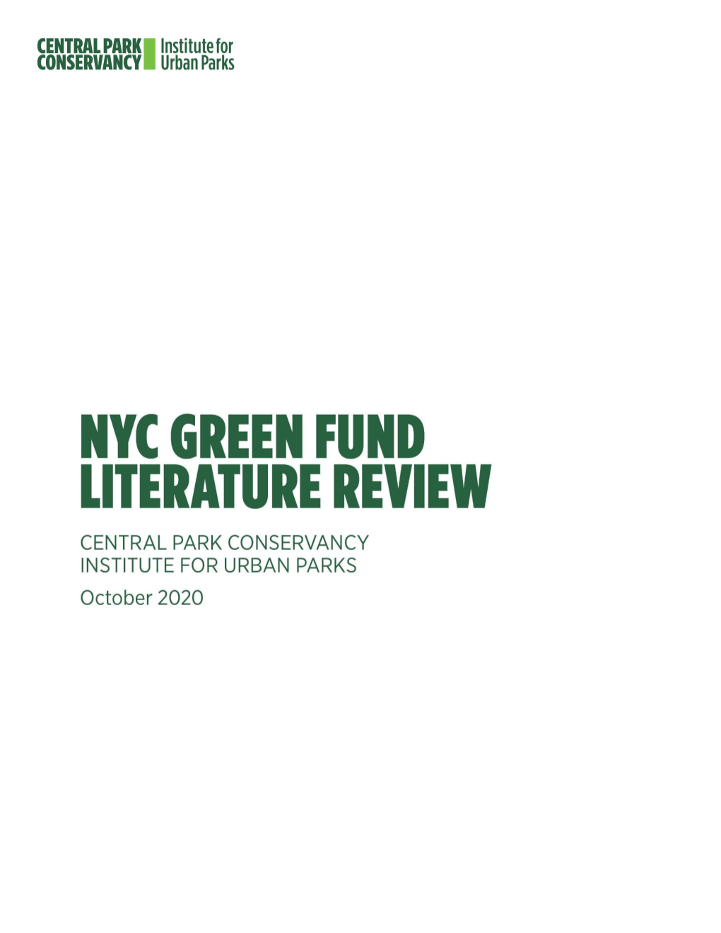 NYC Green Fund Literature Review, October 2020 Page 1 | 51