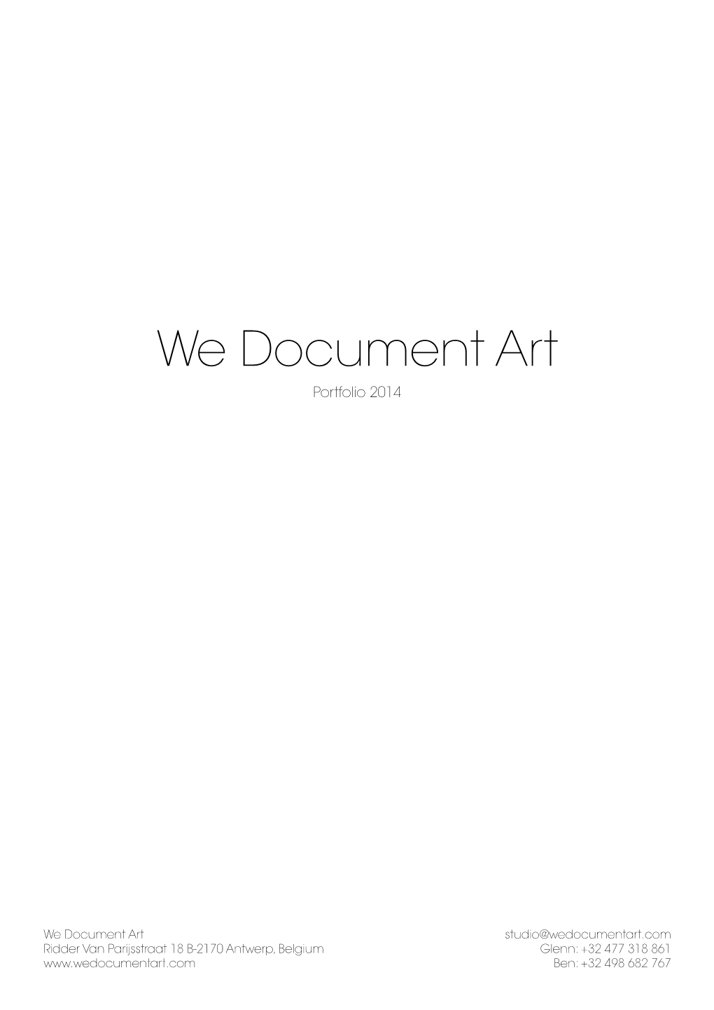 We Document Art Portfolio 2014