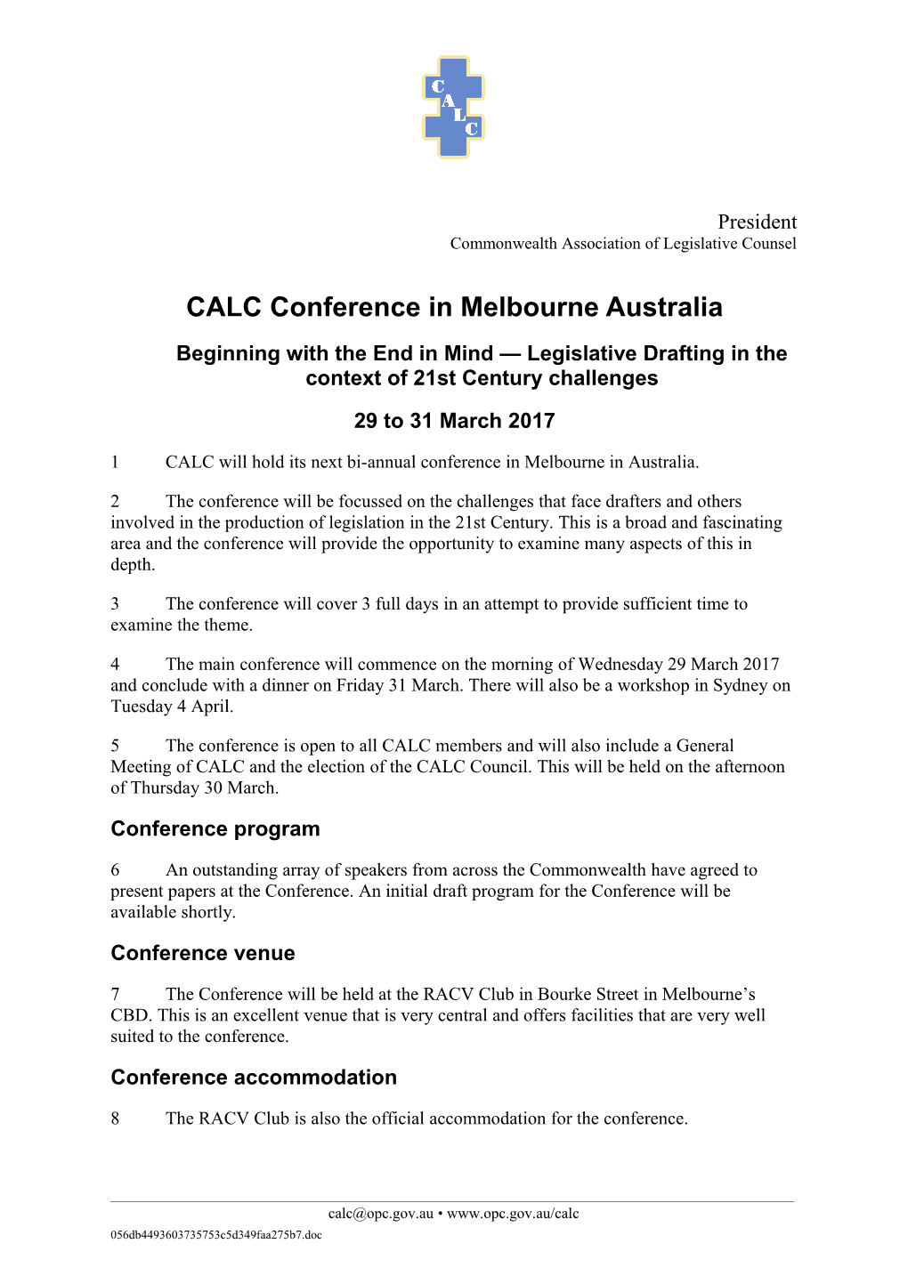 CALC Conference in Melbourne Australia
