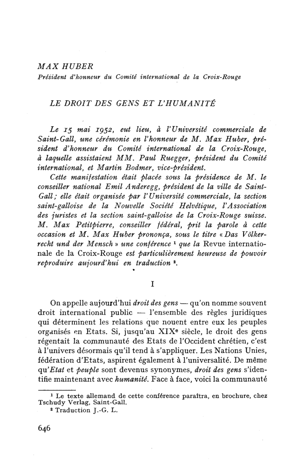 Le Droit Des Gens Et L'humanité